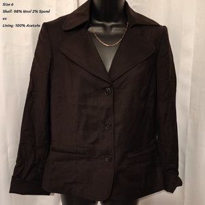 Ellen Tracy Saks Wool Black Blazer 6